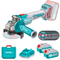 Total Tools Amoladora S/Carb. 20V-Bat.+Carg.+Disc.+Malet.