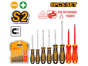 INGCO SET DE 8PCS DESTORNILLADORES COMUNES Y AISLADOS_HKSDS0838