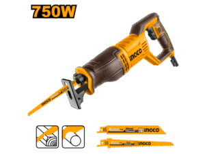 INGCO SIERRA SABLE 750W CON REGULADOR DE VELOCIDAD + 1 HOJA DE SIERRA P/ MADERA + 1 HOJA DE SIERRA P/ METAL_RS7508