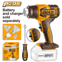 INGCO PISTOLA DE CALOR A BATERÍA P20S 20V CON ACCESORIOS S/BAT Y S/CARG