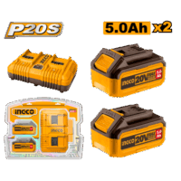 INGCO SET X 2 BATERIAS 20V 5AMP + 1 CARGADOR_FBCPK2425